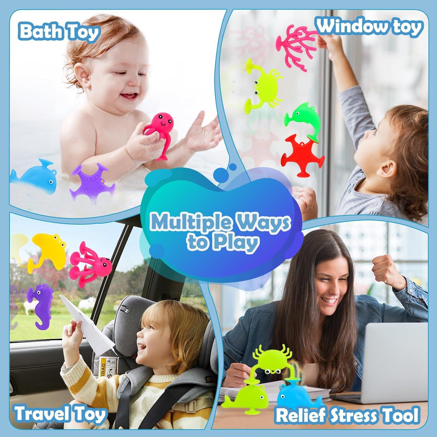 Juguetes de Ventosas Tepear 18 PCS Animales Oceánicos Baño