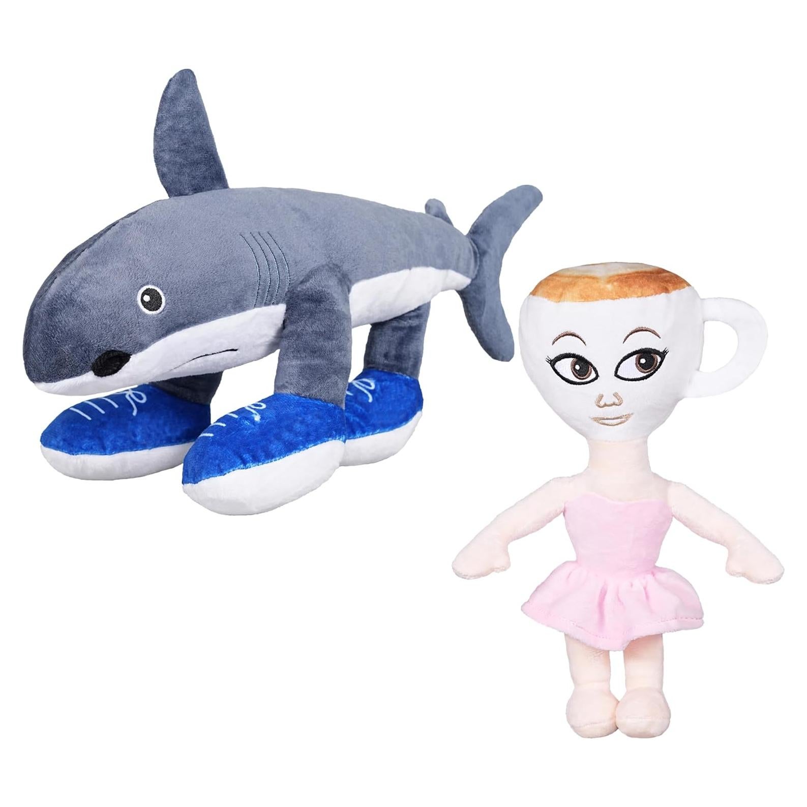 Juego de 2 Peluches Brainrot Italiano - Ballerina y Tralalero