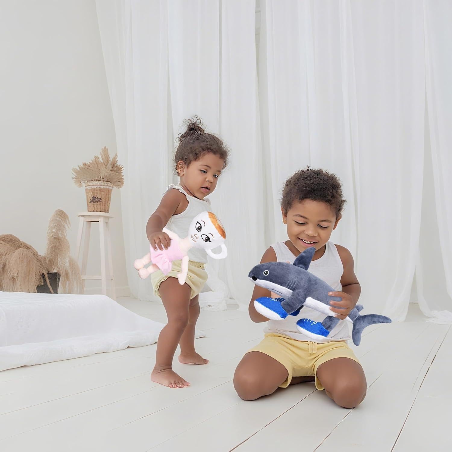 Juego de 2 Peluches Brainrot Italiano - Ballerina y Tralalero