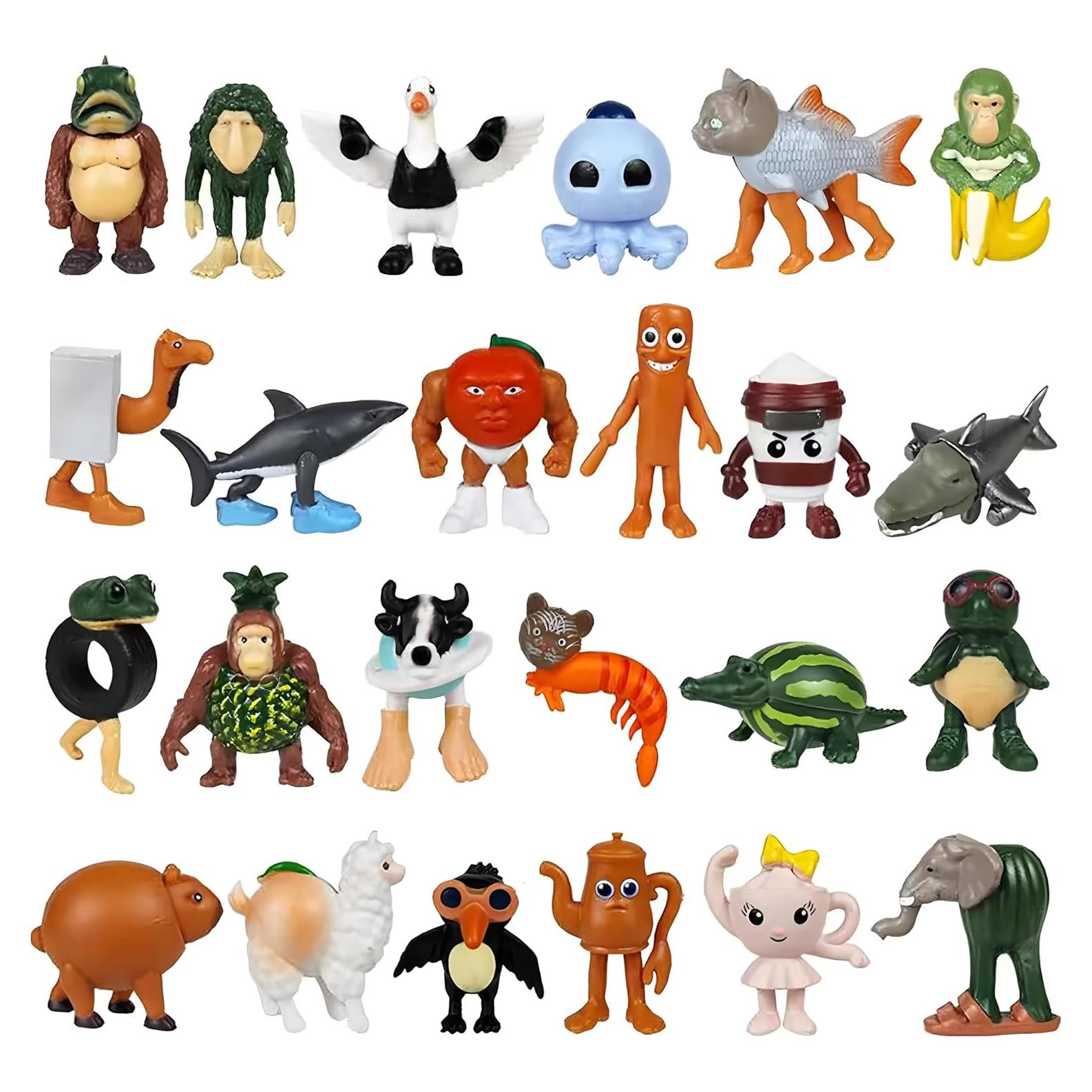 24 Figuras de Tiburón Meme Brainrot Italiano 5.1 cm PVC