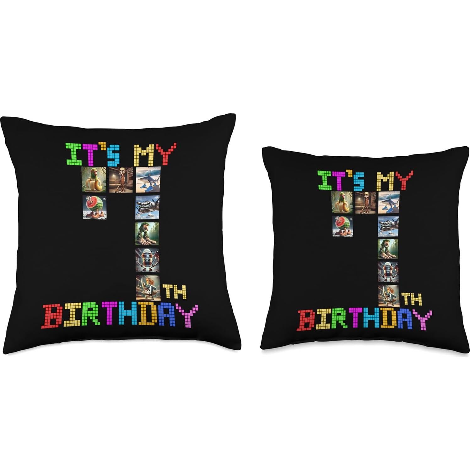 Cojín Divertido para Cumpleaños 7 Años Meme Italiano 18x18