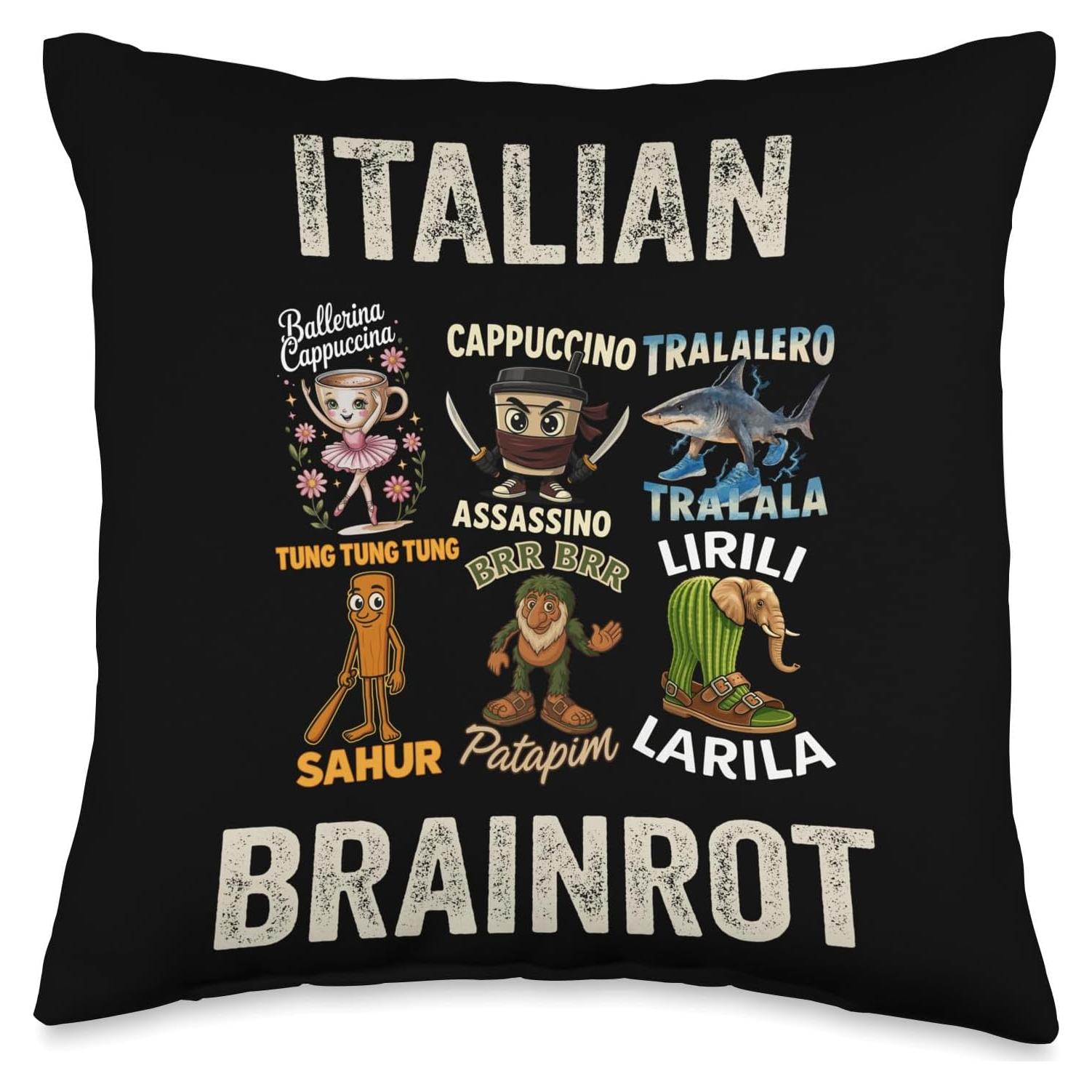 Cojín Divertido Cerebro Italiano 40x40 cm para Niños