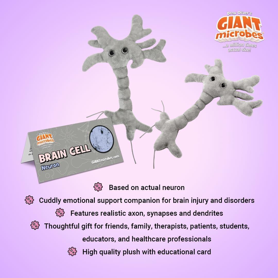 Peluche Neurona GIANTmicrobes 25.4 cm Educativo Salud Mental