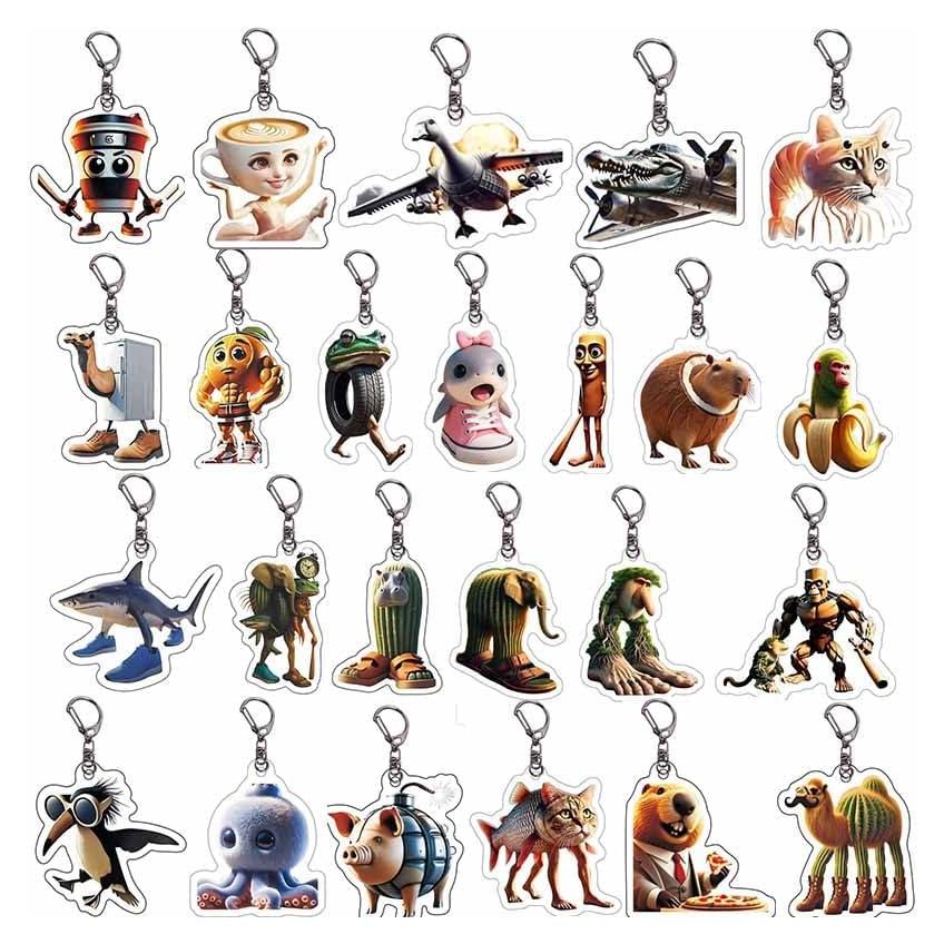 24 Llavero de Peluche Mitológico IA - Animales Divertidos 2-3"