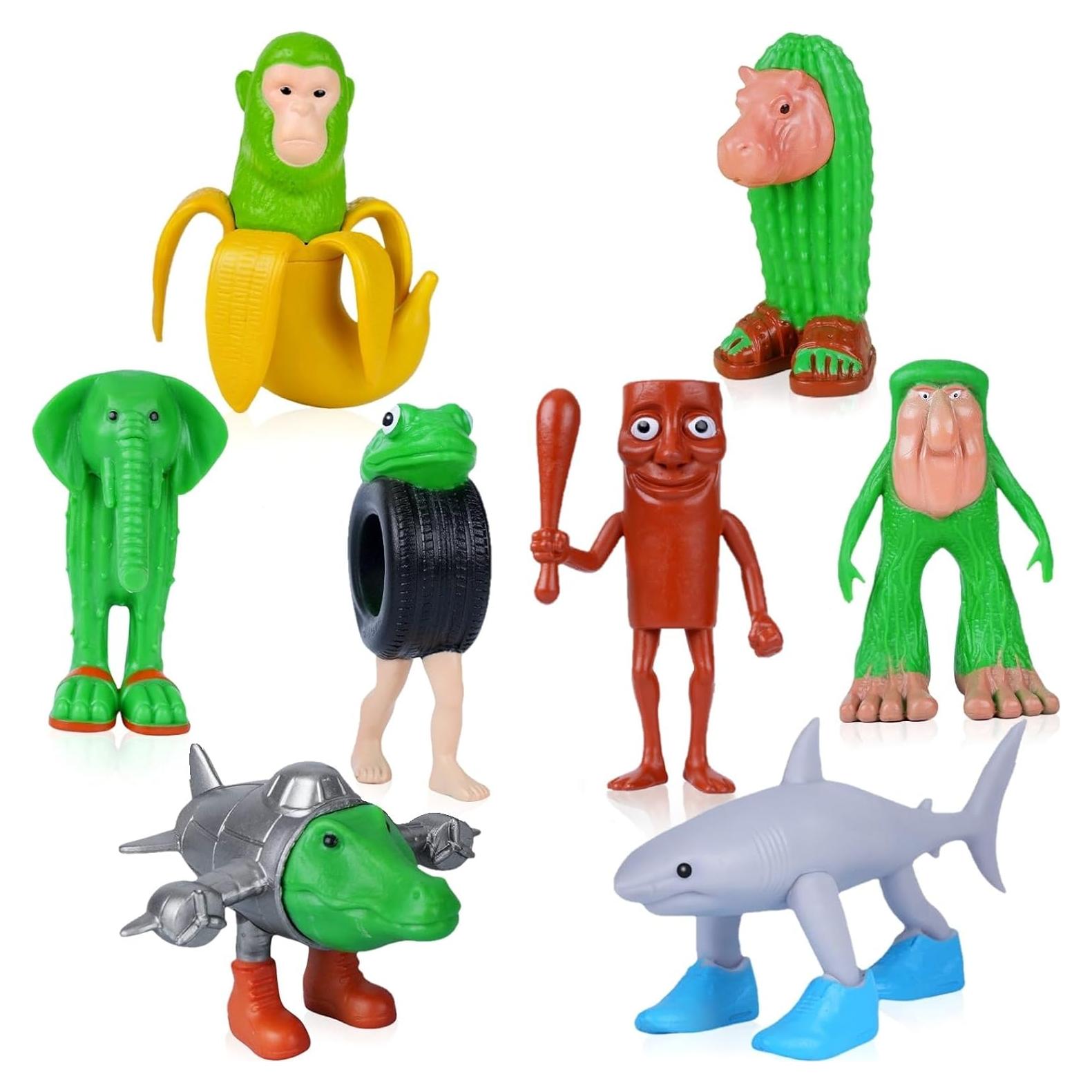 Set de 8 Juguetes Italianos Brainrot - Figuras de Animales