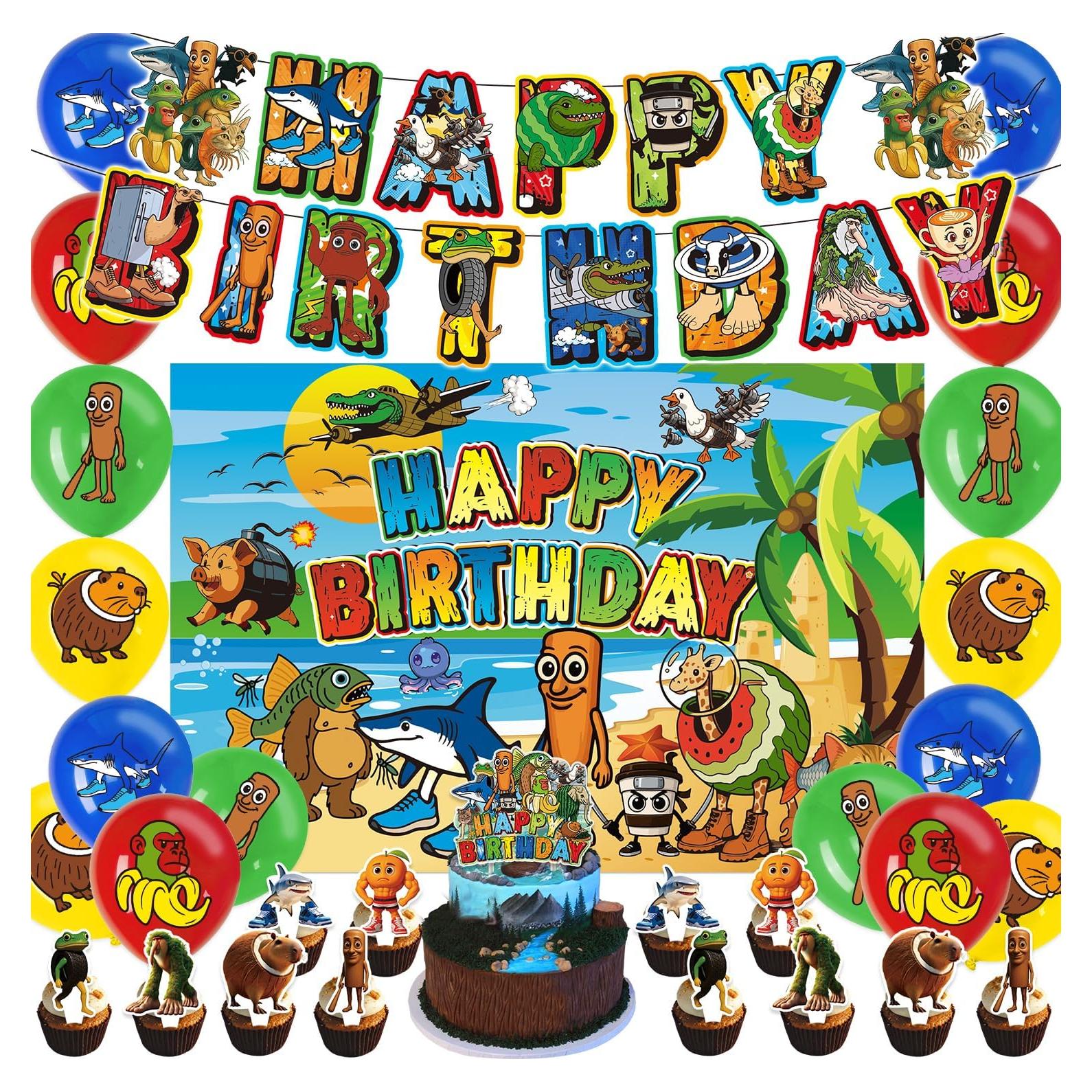 Conjunto de Decoraciones para Cumpleaños IVYQXG Tema Animales