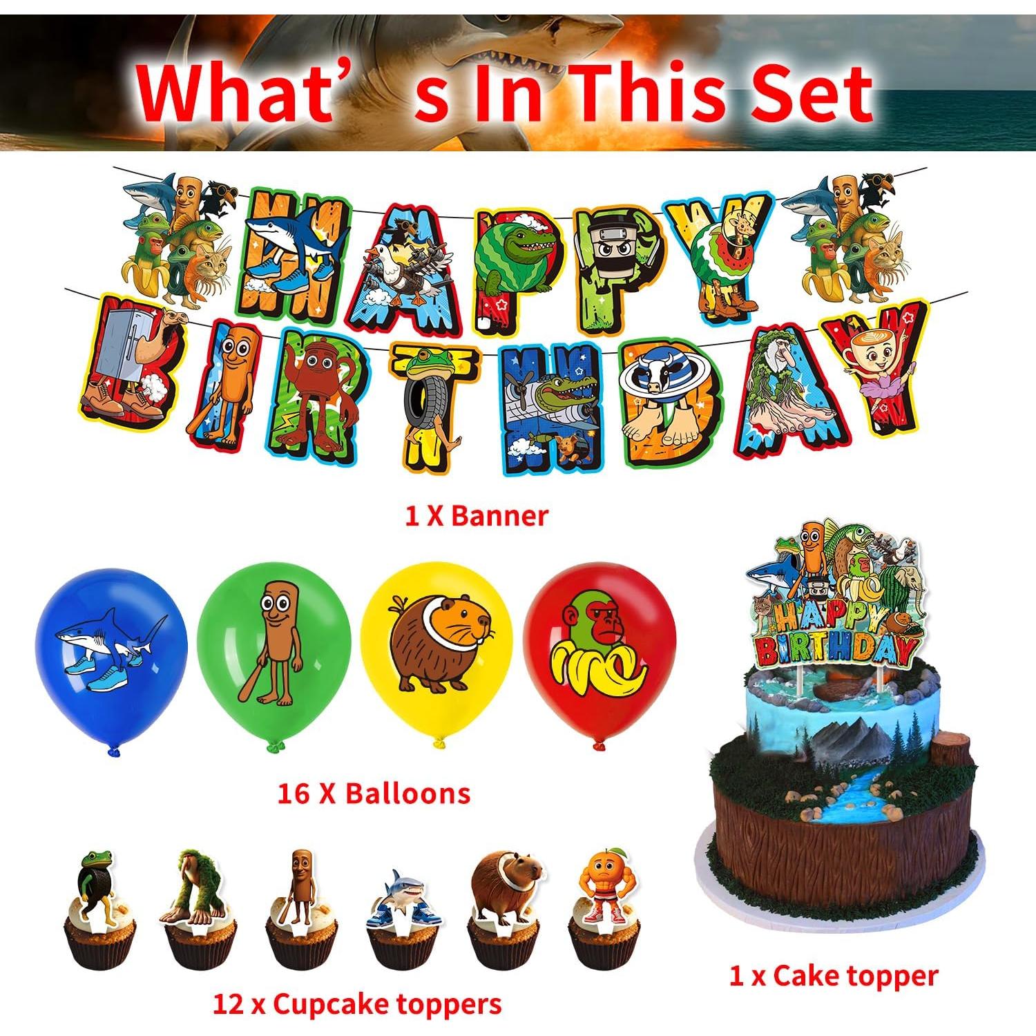 Conjunto de Decoraciones para Cumpleaños IVYQXG Tema Animales