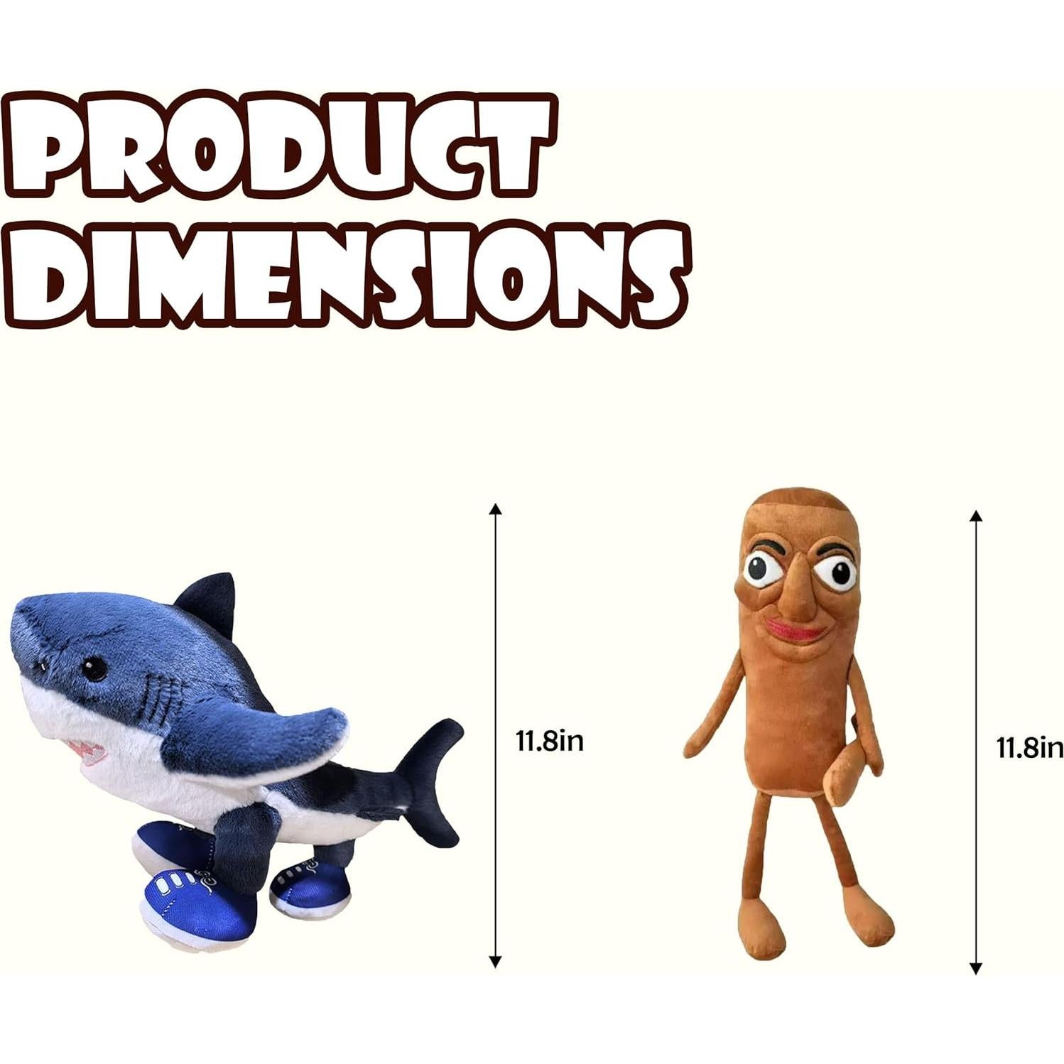 Peluche Brainrot Italiano 30.48 cm - 2 Piezas, Suave y Divertido