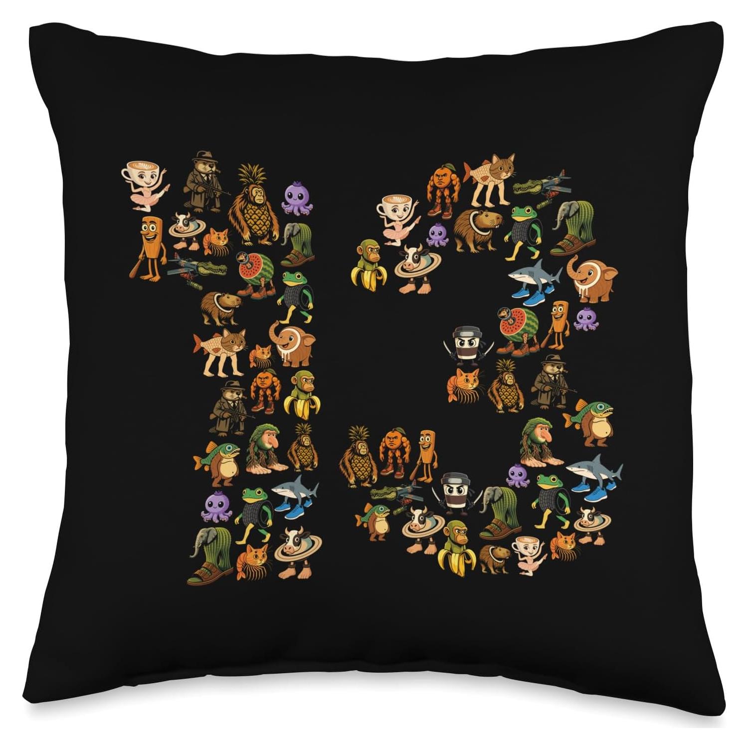 Cojín de Cumpleaños Italiano Brainrot 13 Años 40x40 cm