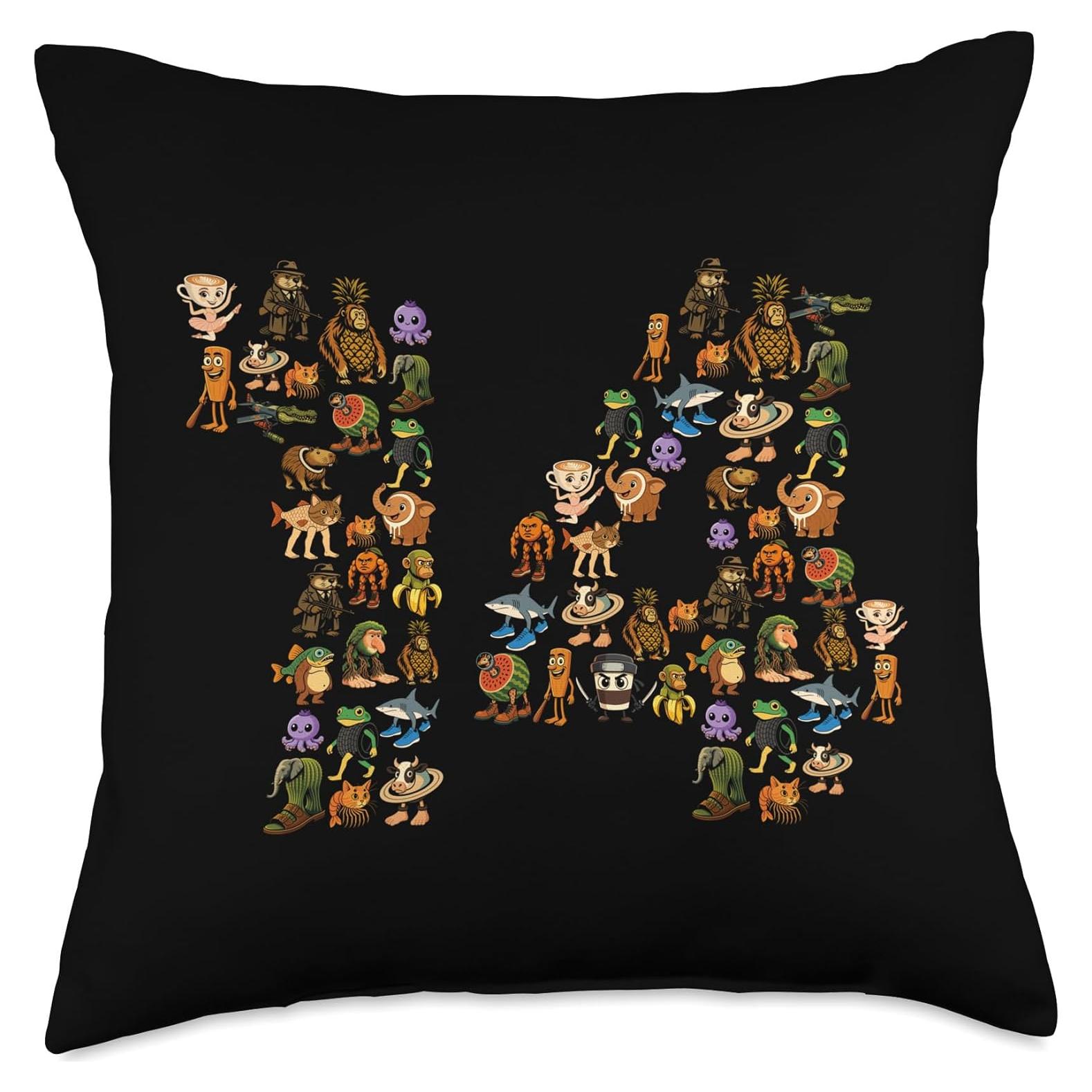 Cojín de Cumpleaños 14 Años Brainrot Italiano 45x45 cm