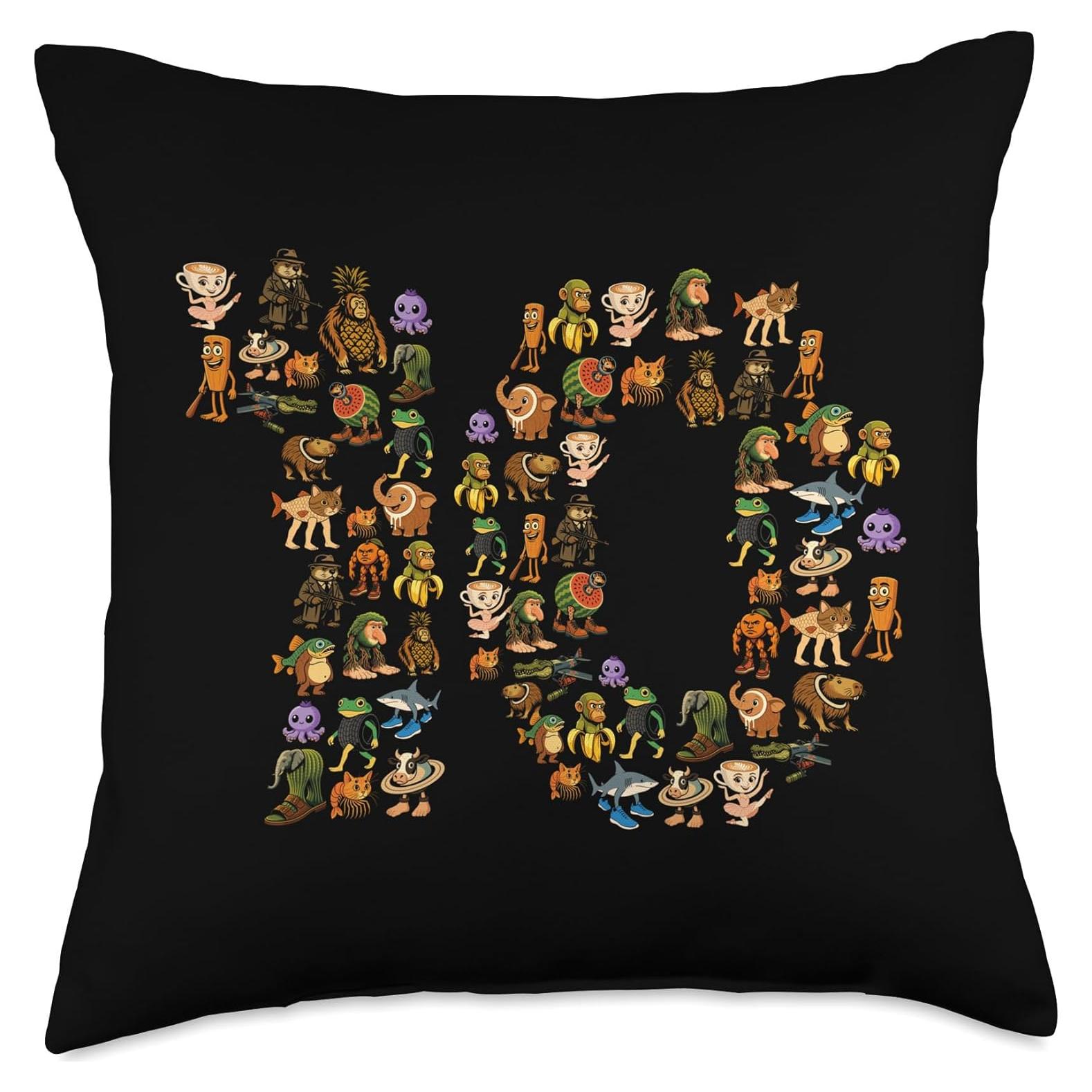 Cojín de Cumpleaños Brainrot Italiano 18x18 cm para Niños