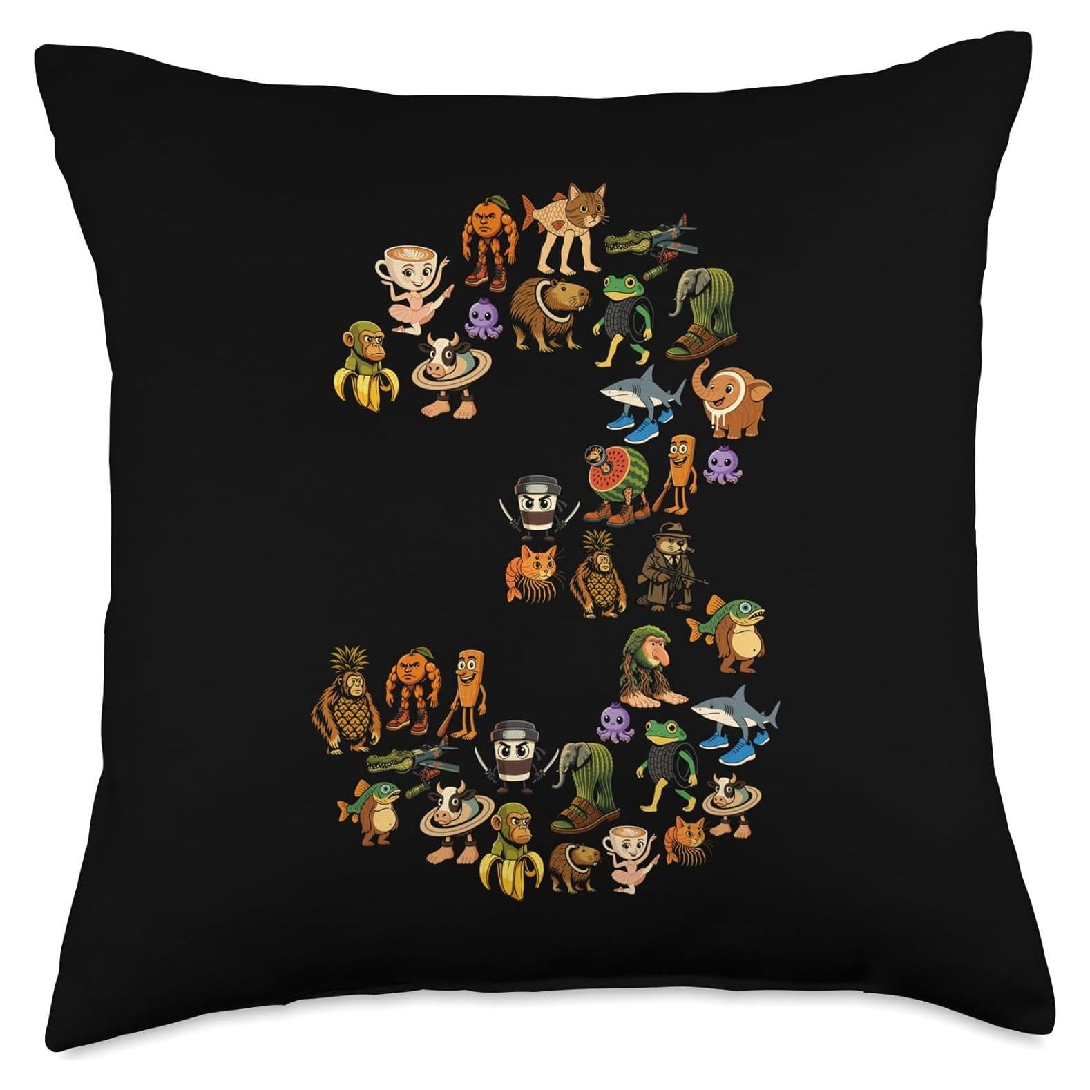 Cojín de Cumpleaños 3 Años Brainrot Italiano 45x45 cm