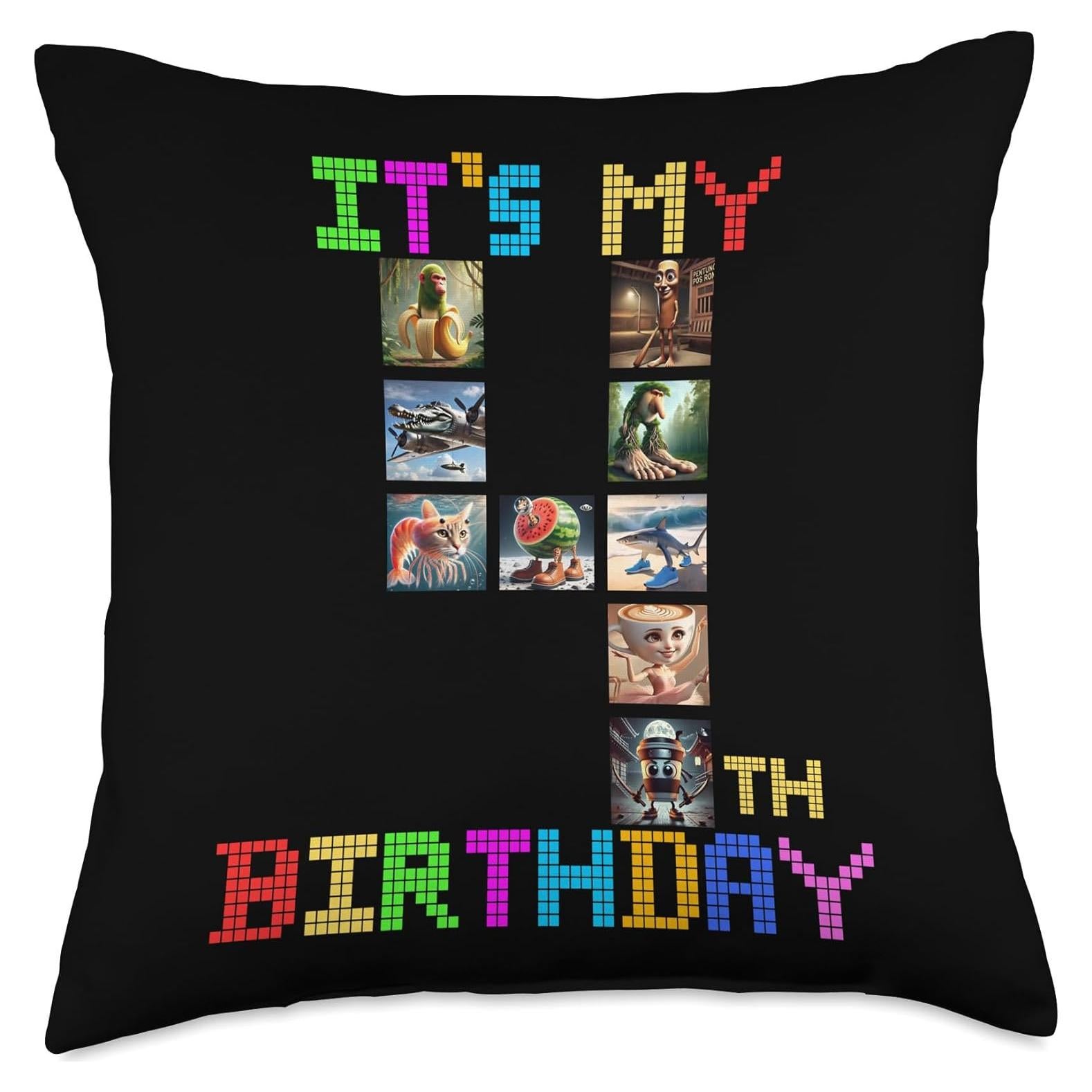 Cojín Divertido para Cumpleaños 4to Bebé Meme Italiano 18x18