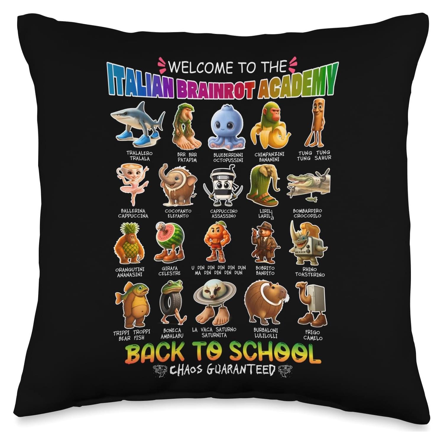 Cojín Memoria Italiana Divertida 16x16 cm Caos Regreso a Clases