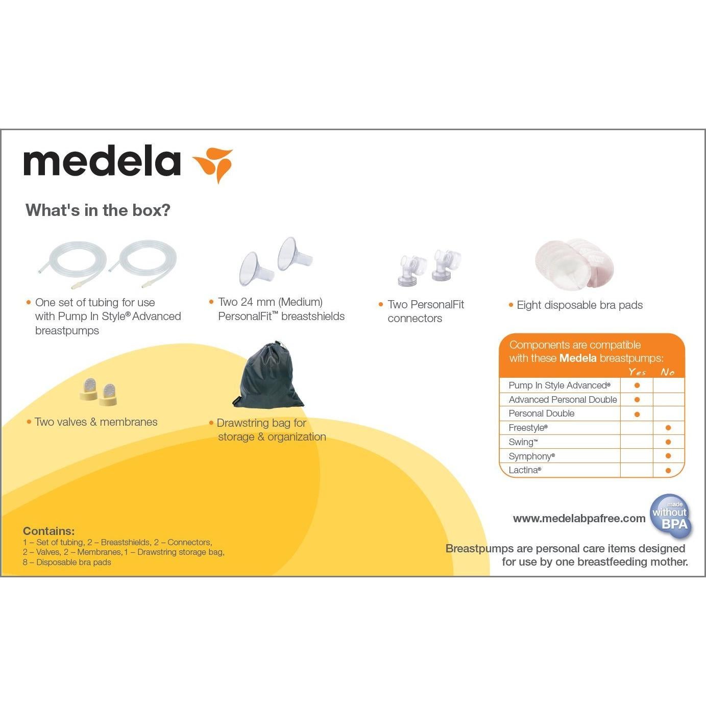 Kit de Doble Extracción Medela Pump in Style Advanced - Piezas Auténticas