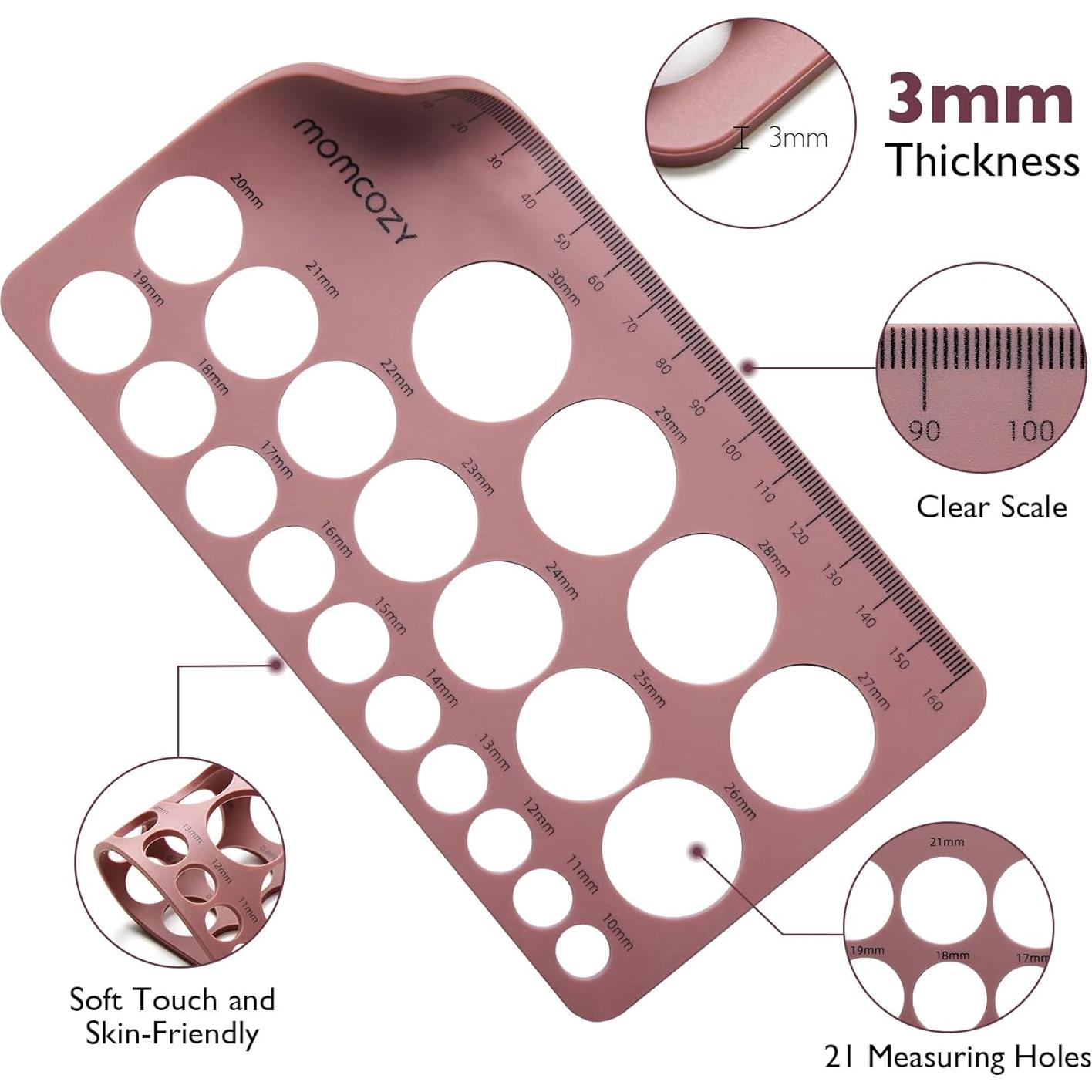 Regla de pezón Momcozy de silicona flexible 23x12.5cm