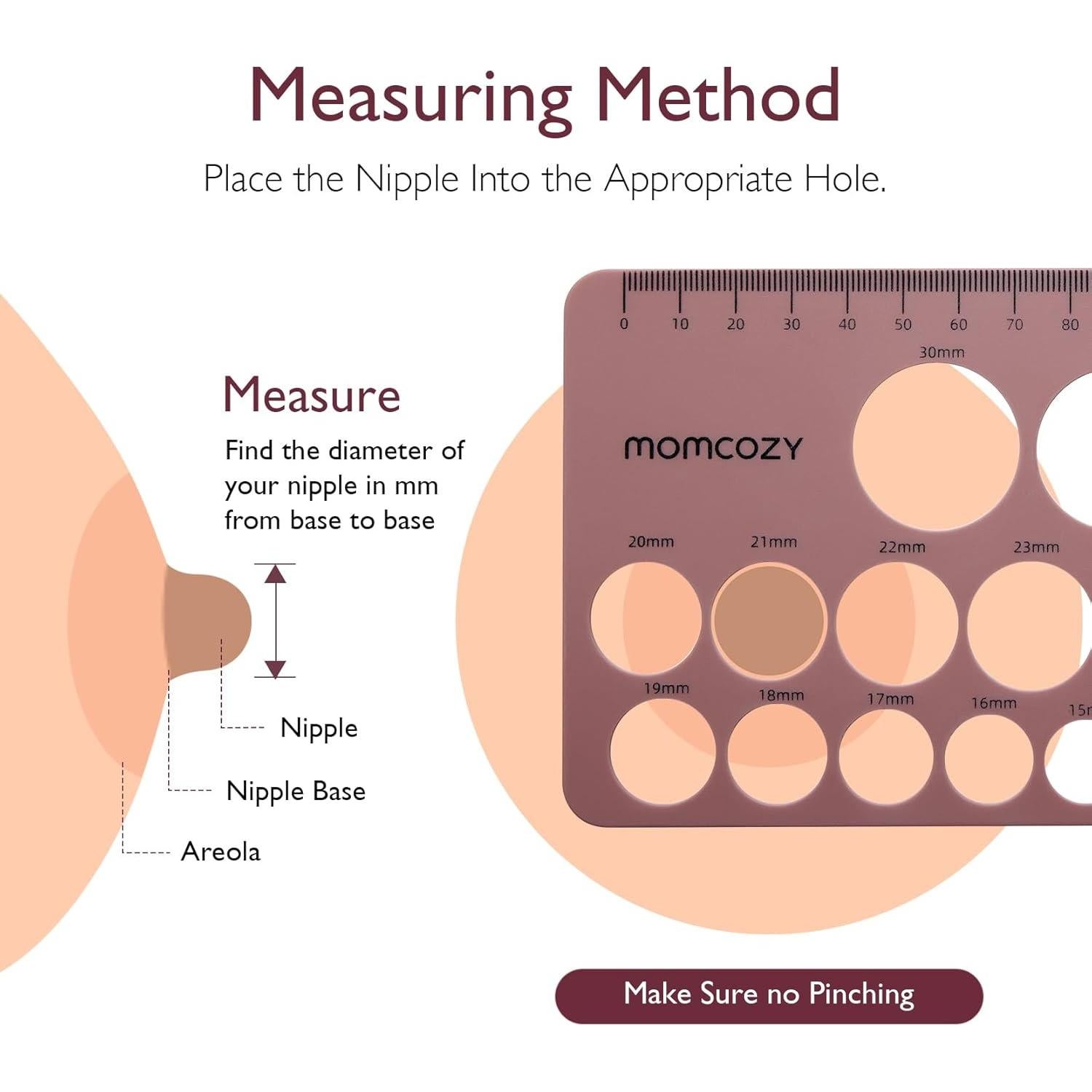 Regla de pezón Momcozy de silicona flexible 23x12.5cm