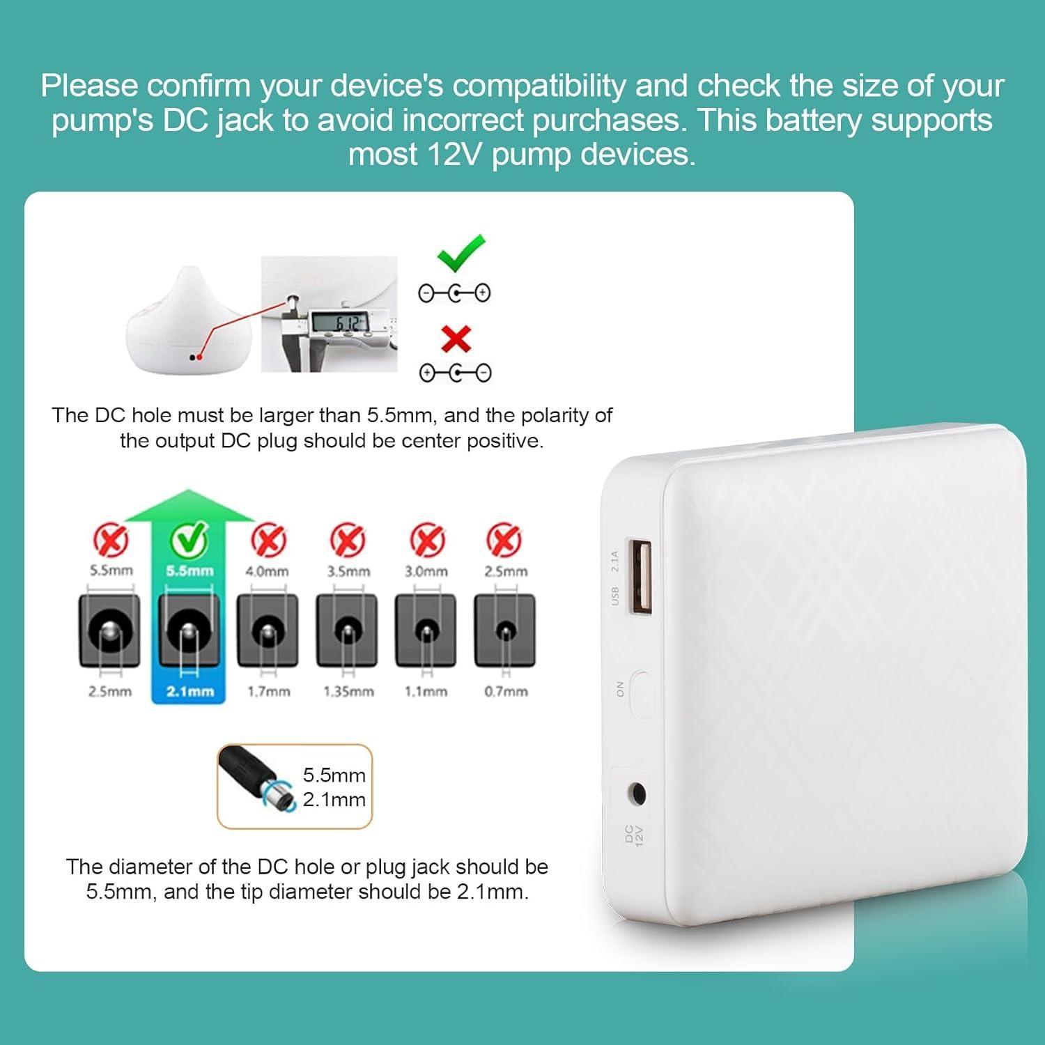 Bomba de Pecho Portátil 12V Smarkey para Medela y Spectra