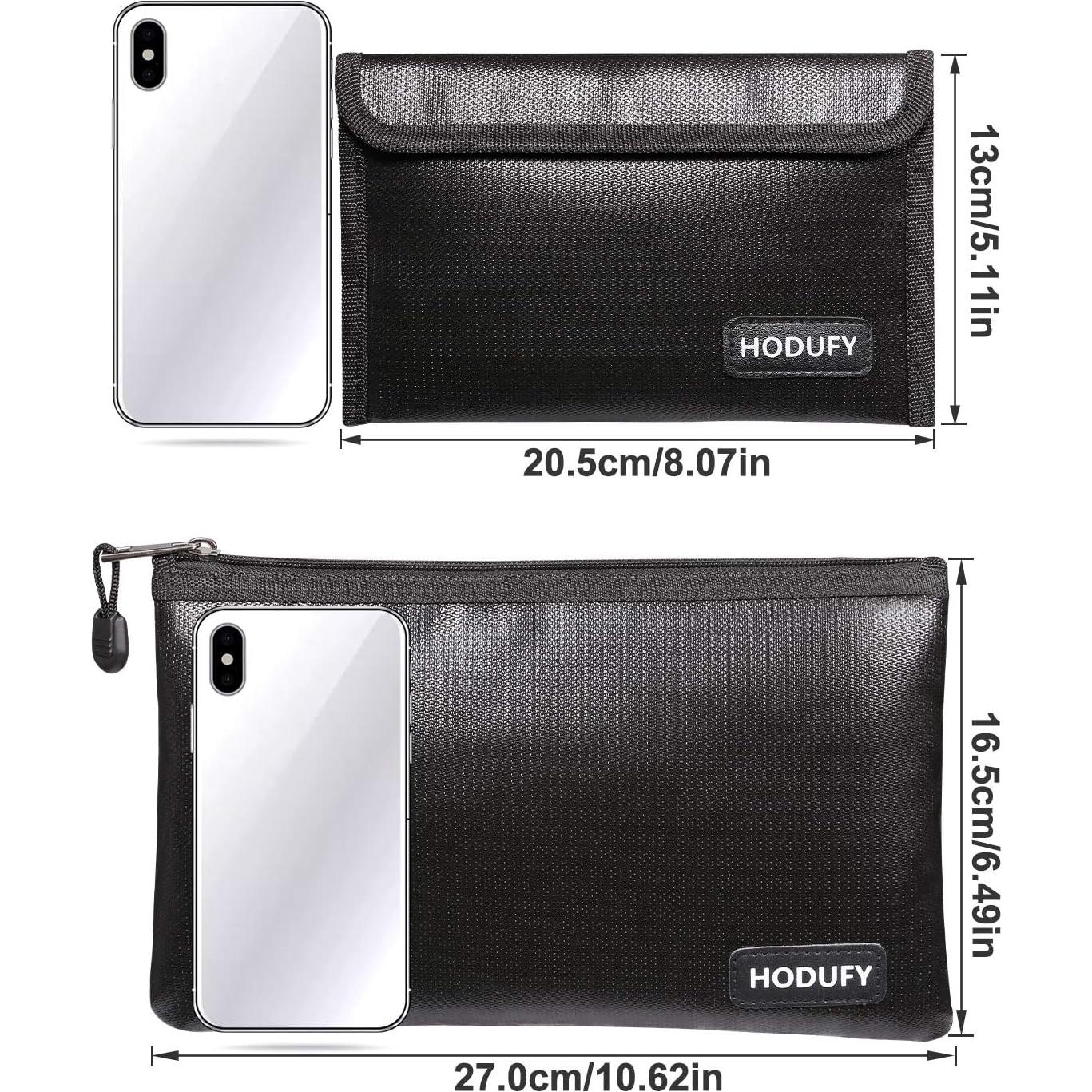 Bolsa de Dinero a Prueba de Fuego Hodufy 26.9x17.0cm Negra