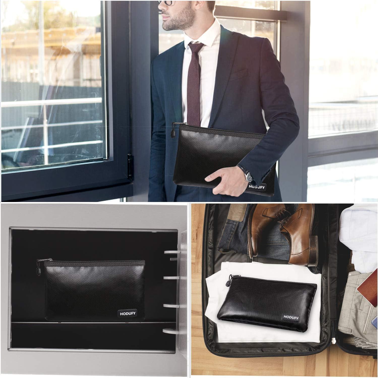 Bolsa de Dinero a Prueba de Fuego Hodufy 26.9x17.0cm Negra