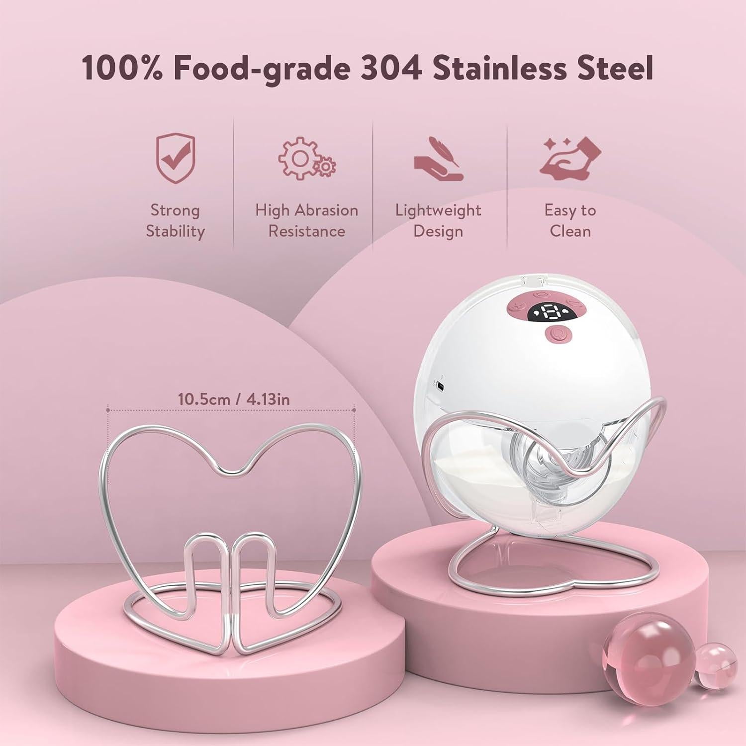 Soporte para Extractores de Leche Anaoer, Acero Inoxidable, 2 Piezas