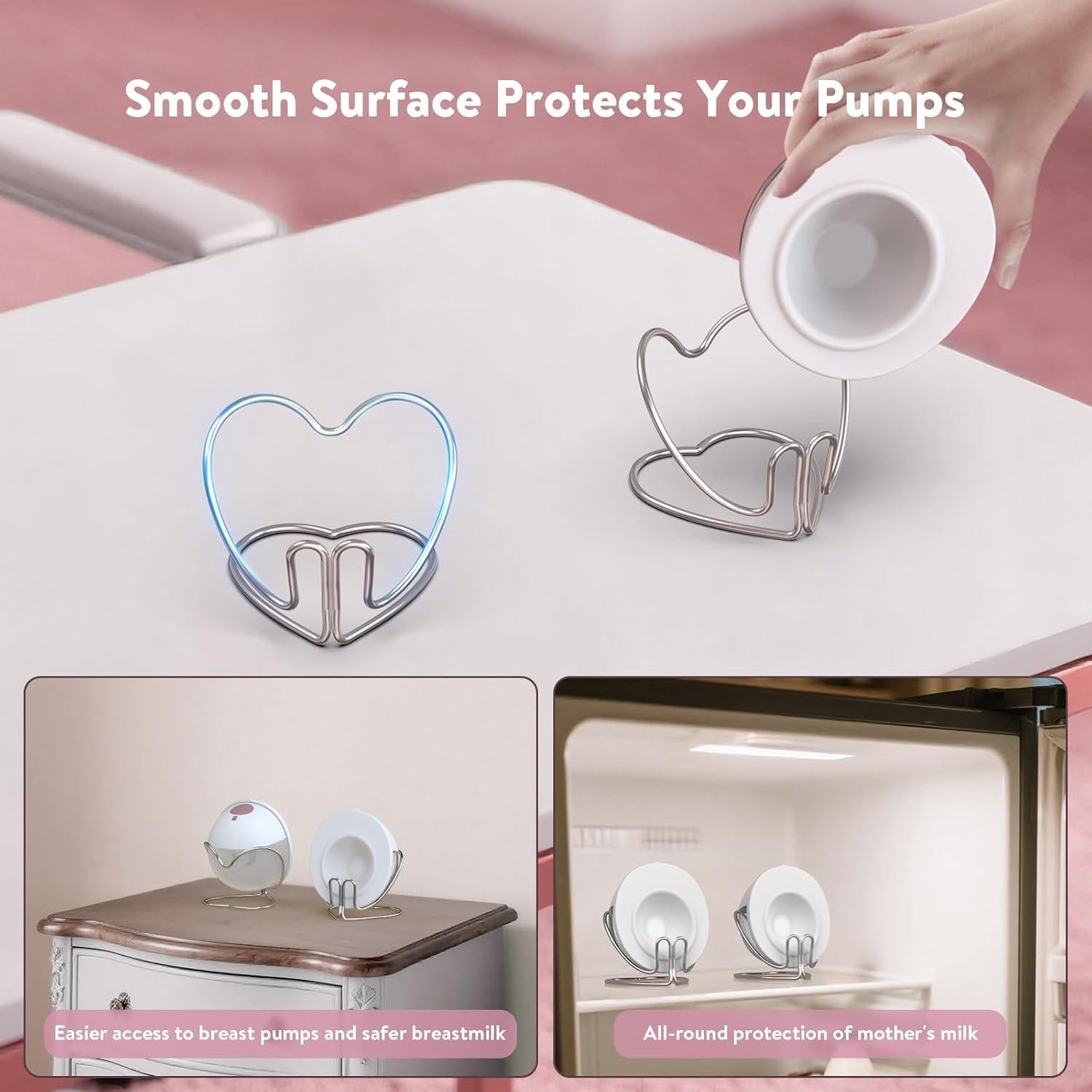 Soporte para Extractores de Leche Anaoer, Acero Inoxidable, 2 Piezas