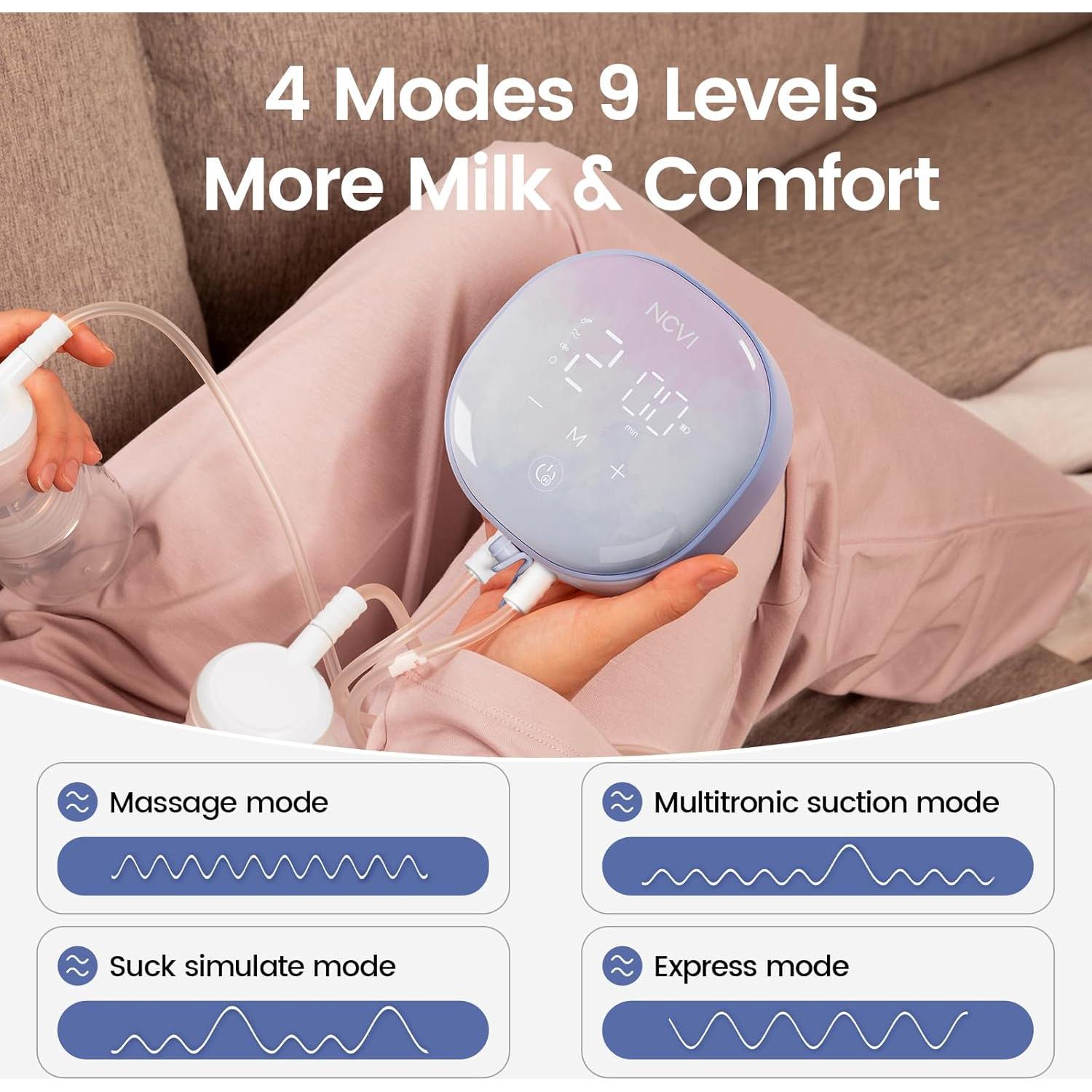 Bomba de Pecho Eléctrica Doble NCVI 8122-1 4 Modos 9 Niveles