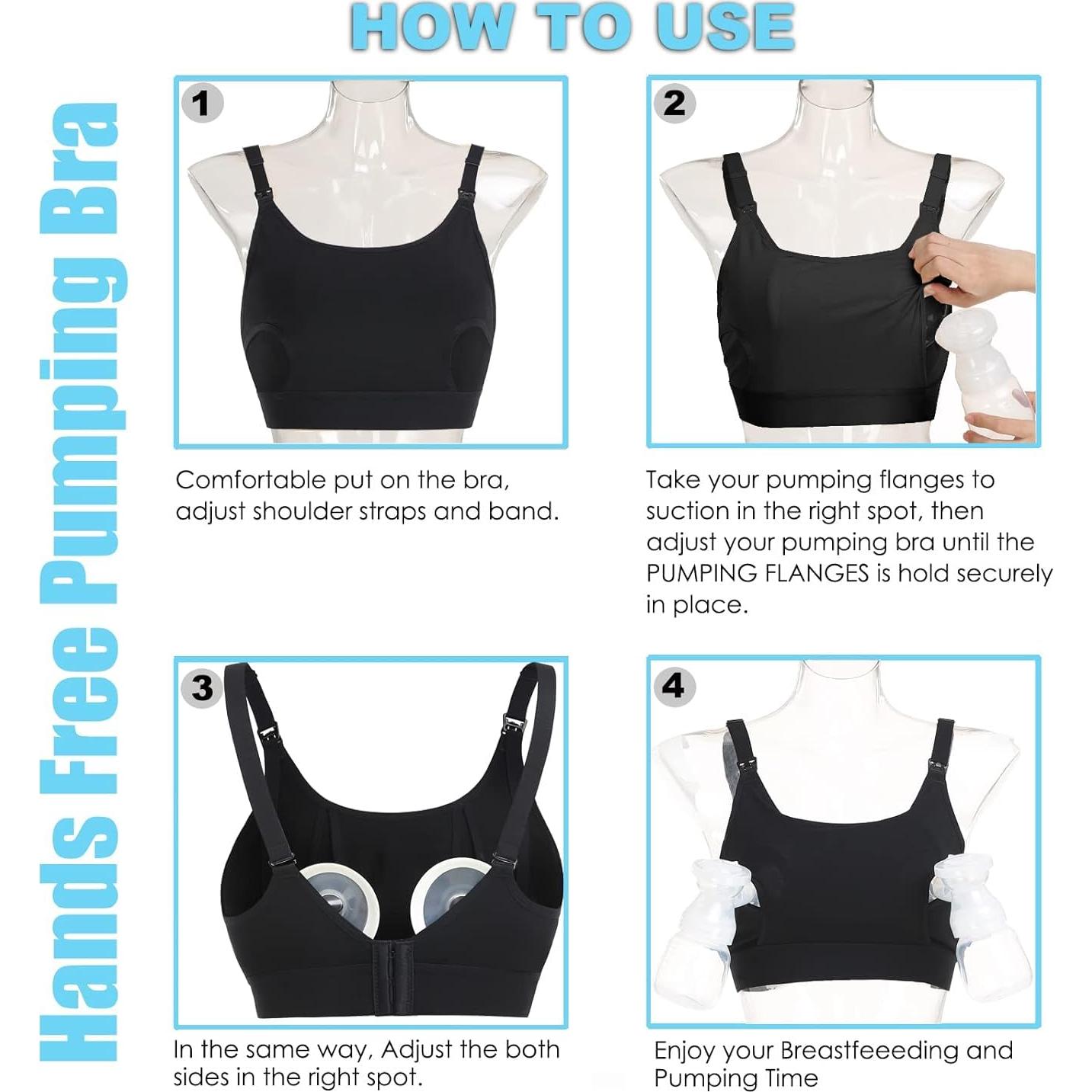 Sostén de Lactancia y Extracción Manos Libres Sostén C27 Negro XX-Large