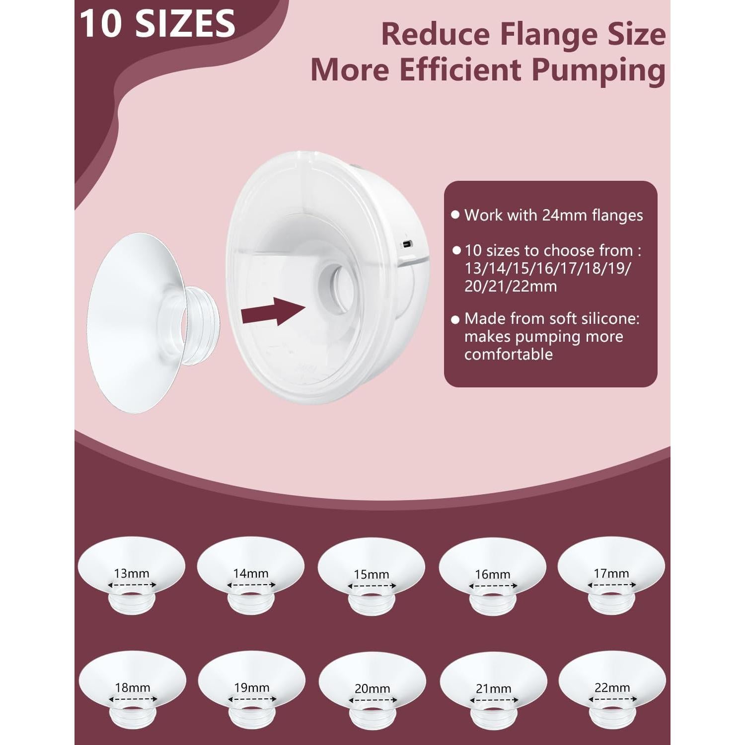 Insertos de Brida 4PC 18mm IVARONAL para Extractores de Leche