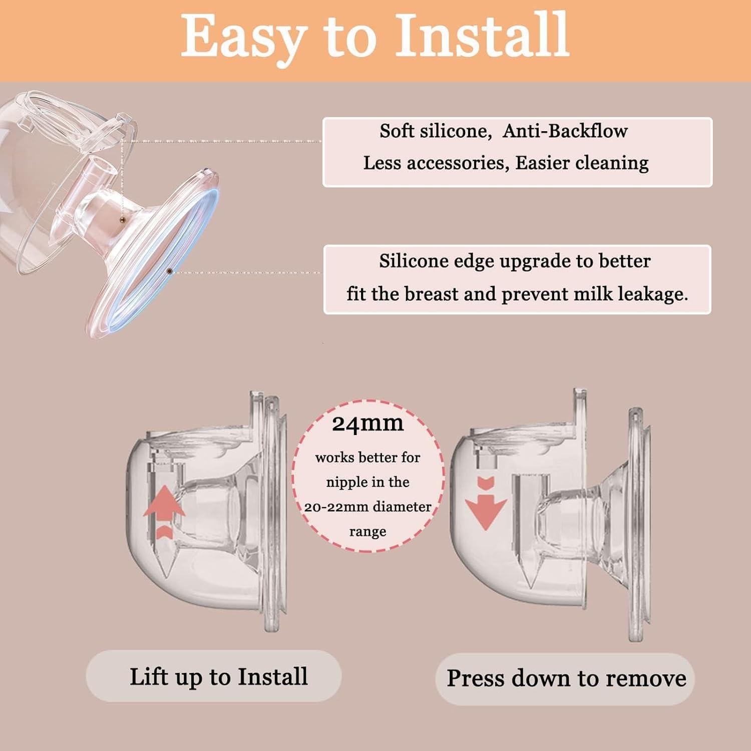 Taza Recolectora de Leche Manos Libres UNIKOO 240 ml 2 Pcs