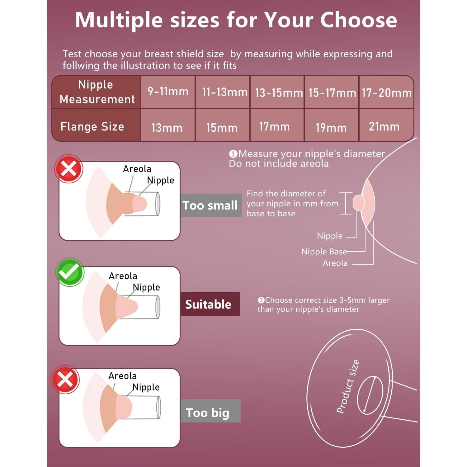6 Insertos de Flange de Silicona BDICOVE 17mm para Extractores