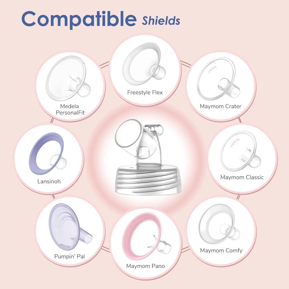 Conector de Boca Ancha Maymom 2 Piezas Compatible con Bomba Spectra S1/S2