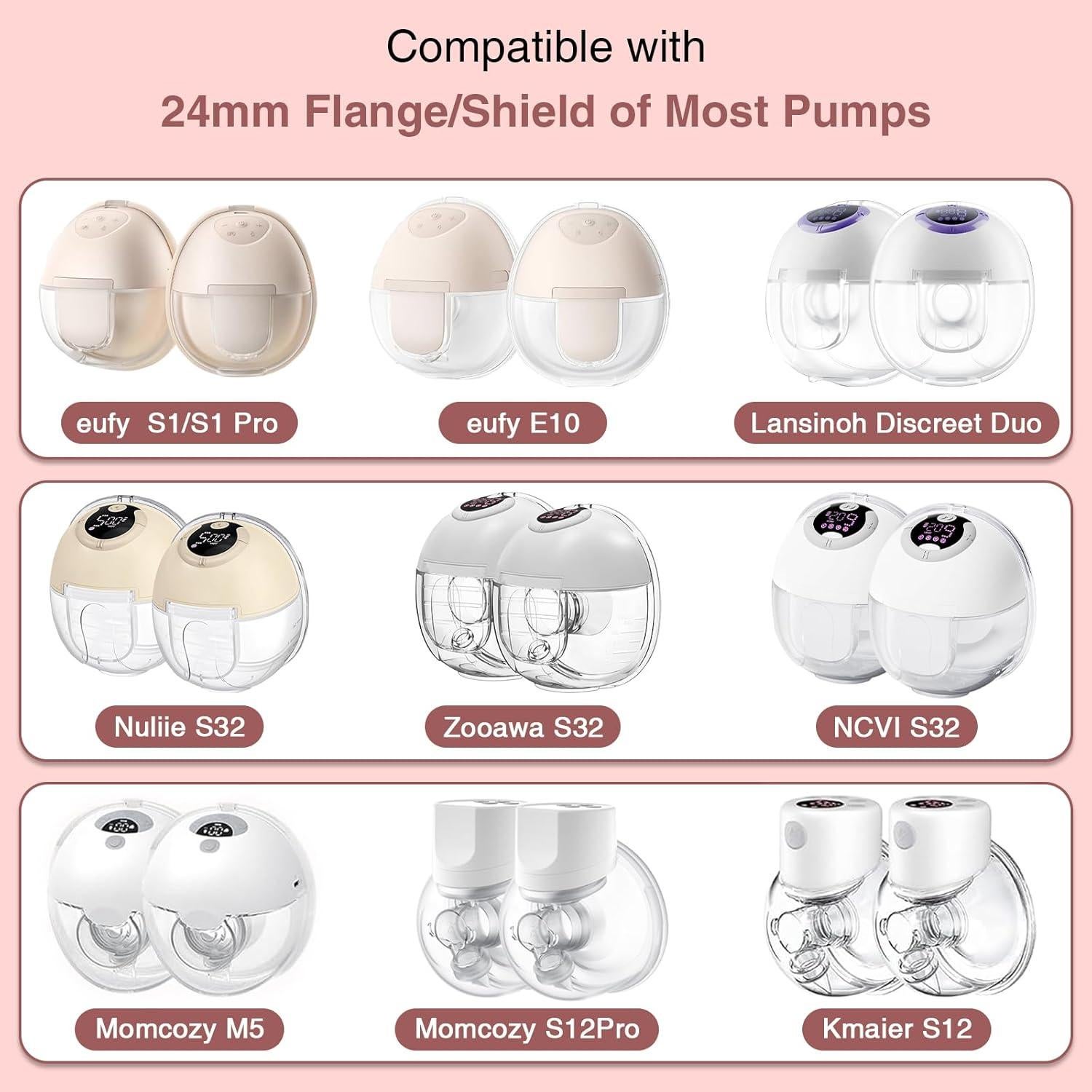 Insertos de Brida 17 mm para Bombas de Leche eufy/Momcozy