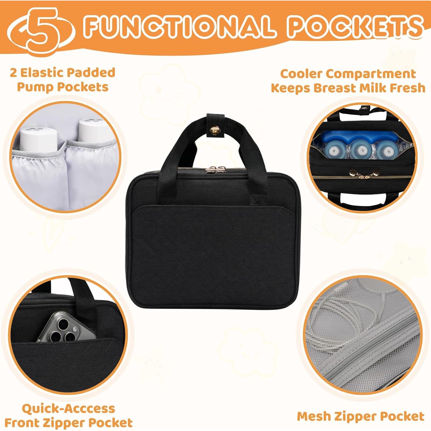 Bolsa Enfriadora de Leche Materna Momcozy - Aislada, Negra