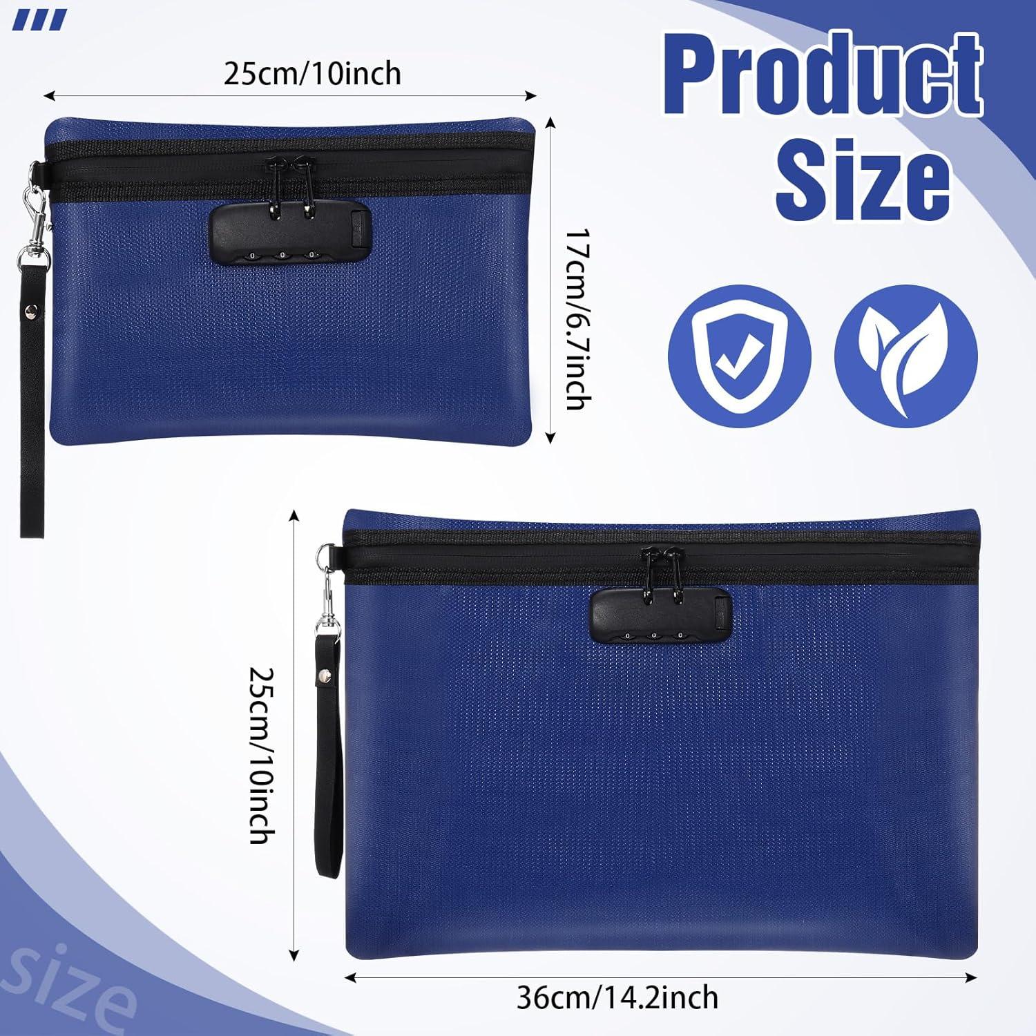 Bolsa de Documentos Nezyo A Prueba de Fuego 2 Pcs Azul