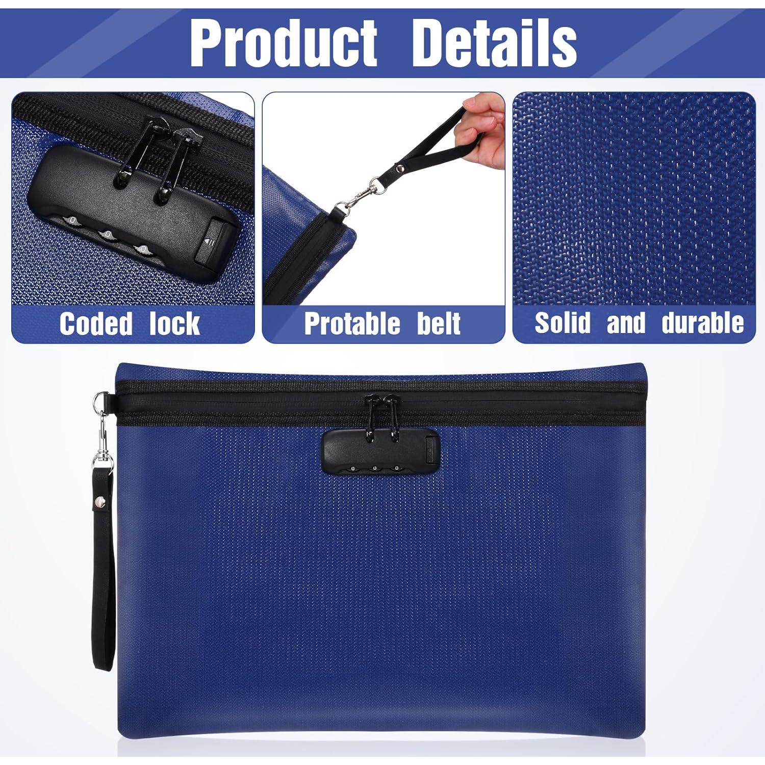 Bolsa de Documentos Nezyo A Prueba de Fuego 2 Pcs Azul