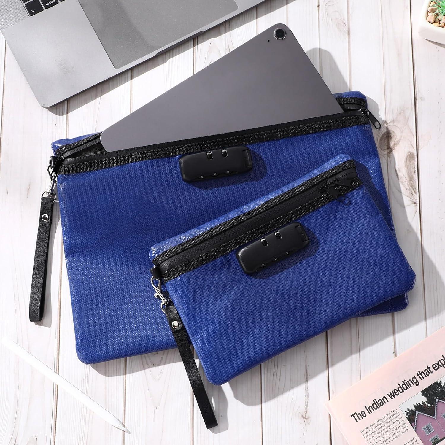 Bolsa de Documentos Nezyo A Prueba de Fuego 2 Pcs Azul