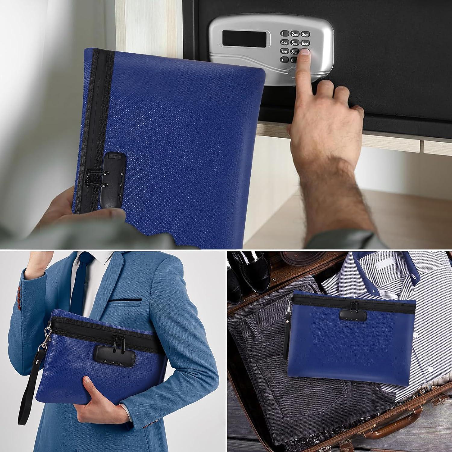 Bolsa de Documentos Nezyo A Prueba de Fuego 2 Pcs Azul