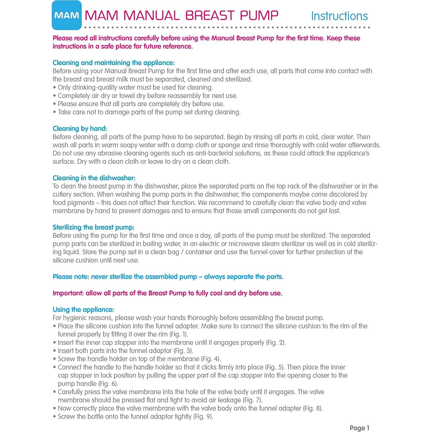 Bomba de Pecho Manual MAM Portátil con Botella Anticólica 150ml