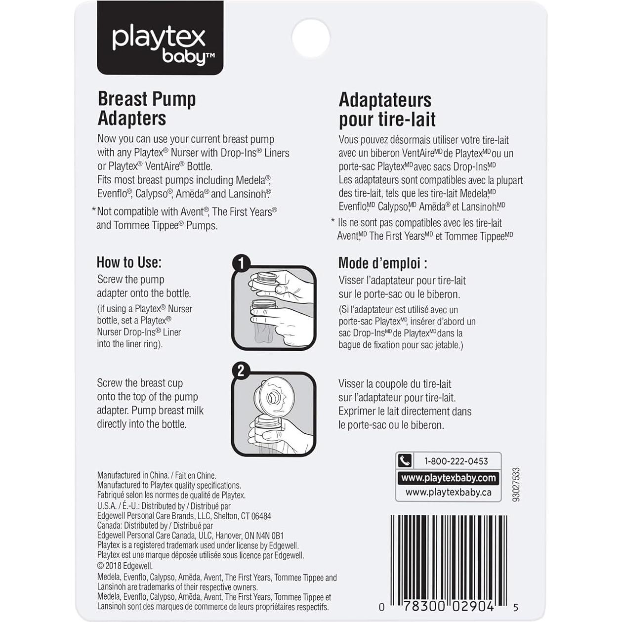 Adaptadores Extractor de Leche Playtex Baby - 2 Unidades