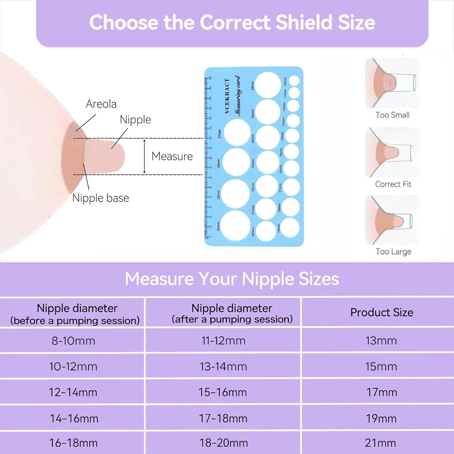 Insertos de Brida Silicona 13-21mm para Extractores de Leche