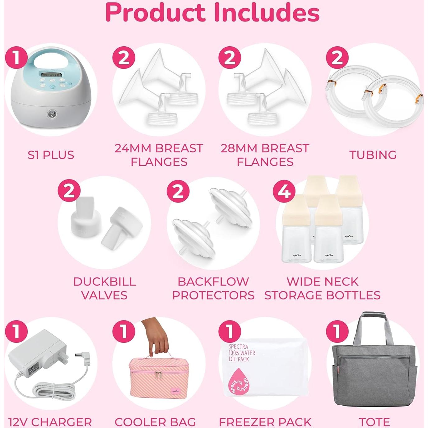 Bomba Eléctrica de Leche Materna Spectra S1 Plus con Accesorios