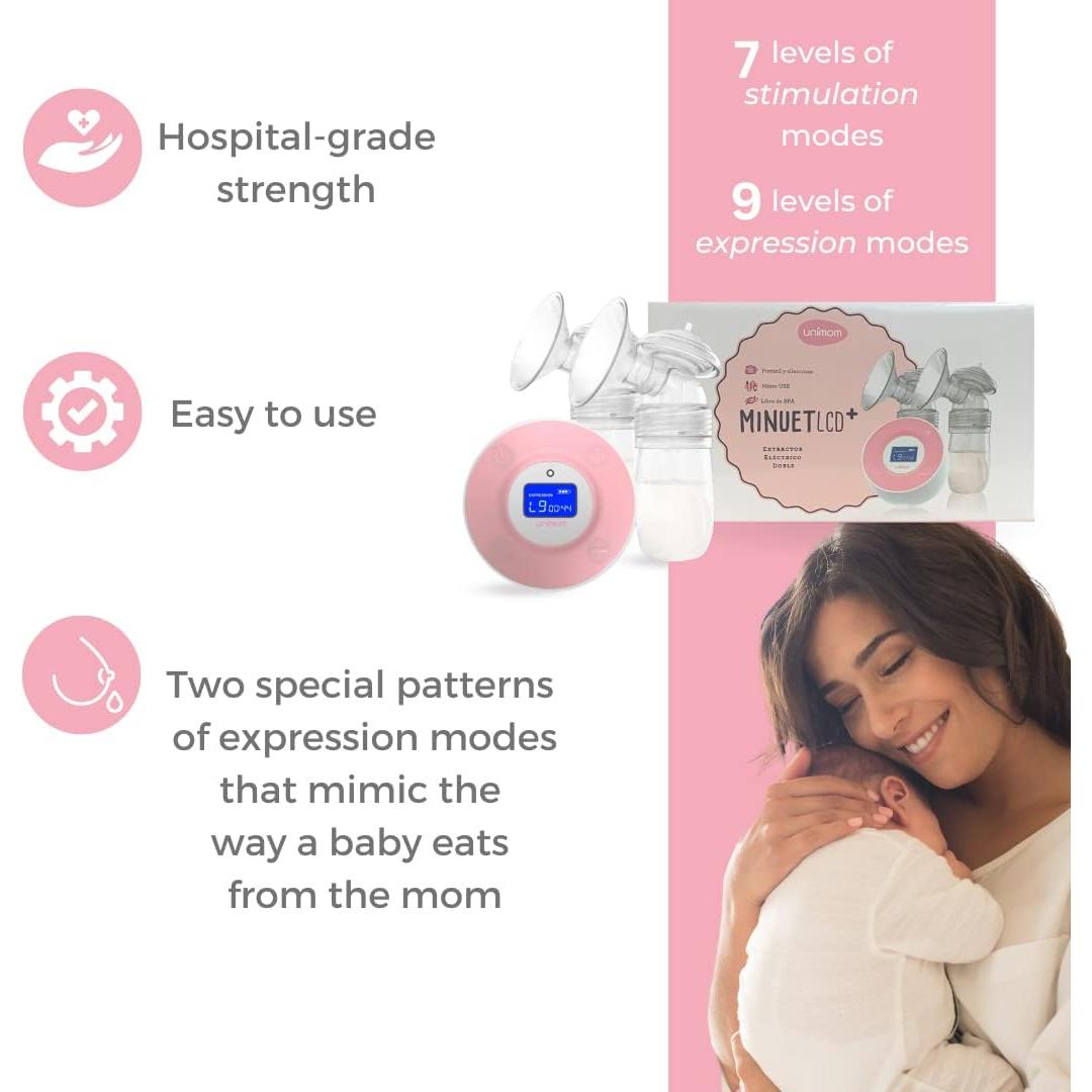 Bomba de Pecho Eléctrica Doble Unimom Minuet LCD - Higiénica