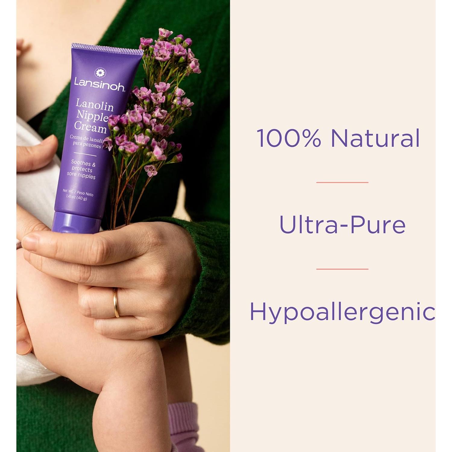 Crema de pezón Lansinoh Lanolina 40g (2 tubos) para lactancia