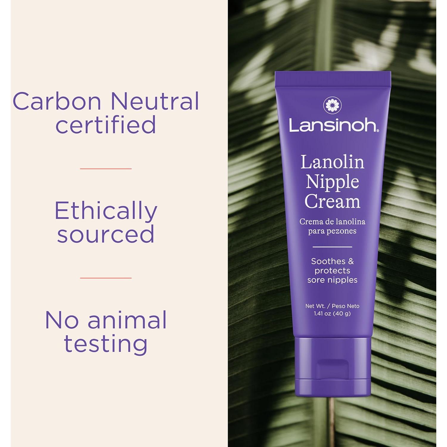 Crema de pezón Lansinoh Lanolina 40g (2 tubos) para lactancia