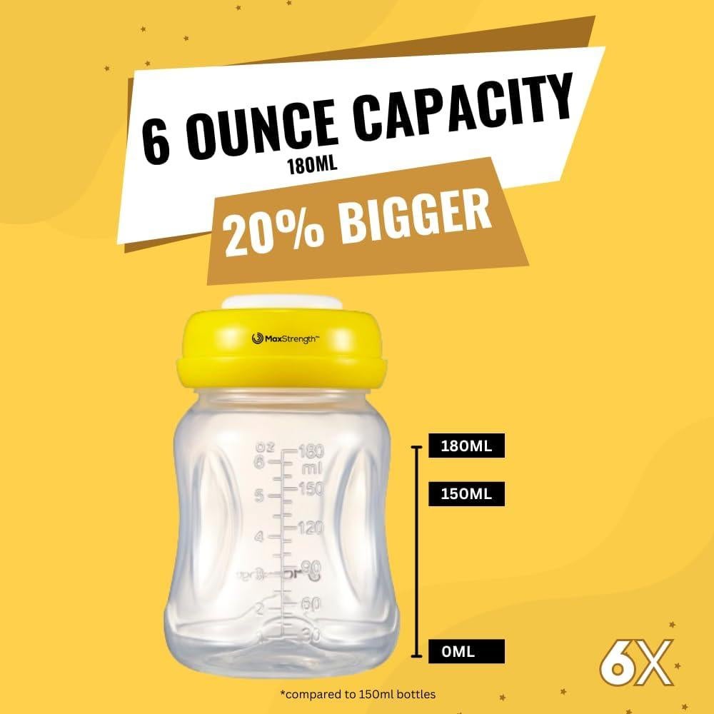 Juego de 6 Botellas de Leche Materna Max Strength Pro 180 ml