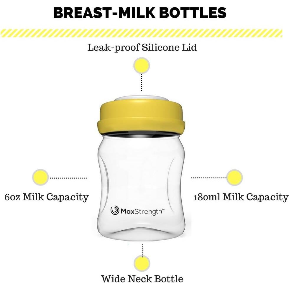 Juego de 6 Botellas de Leche Materna Max Strength Pro 180 ml