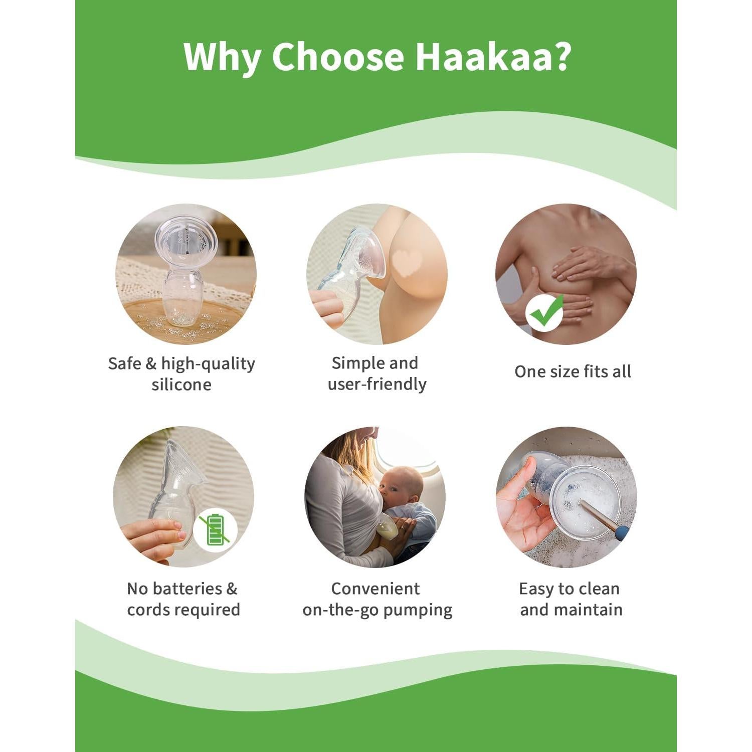 Bomba de Pecho Manual Haakaa 100% Silicona 118 ml