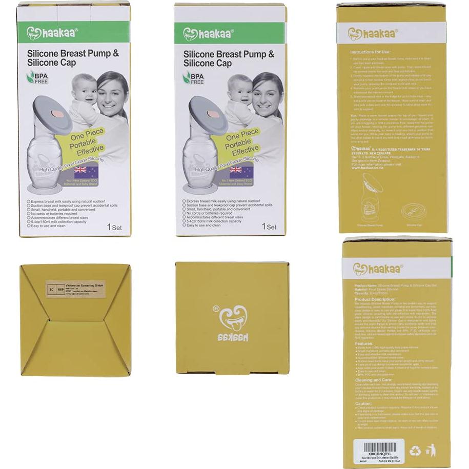 Bomba de Pecho Manual Haakaa Gen.2 150ml con Tapa de Silicona