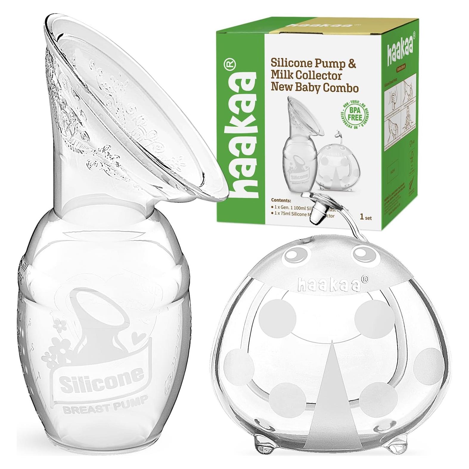 Bomba Manual de Lactancia Haakaa 100ml y Colector Ladybug 75ml